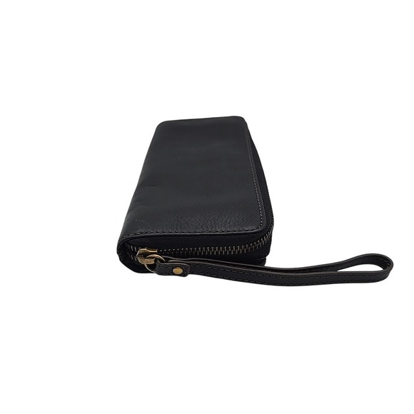 Fossil Madison Zip Clutch Black Leather Wristlet SWL2228001 Purse $100 MSRP - Picture 4 of 13